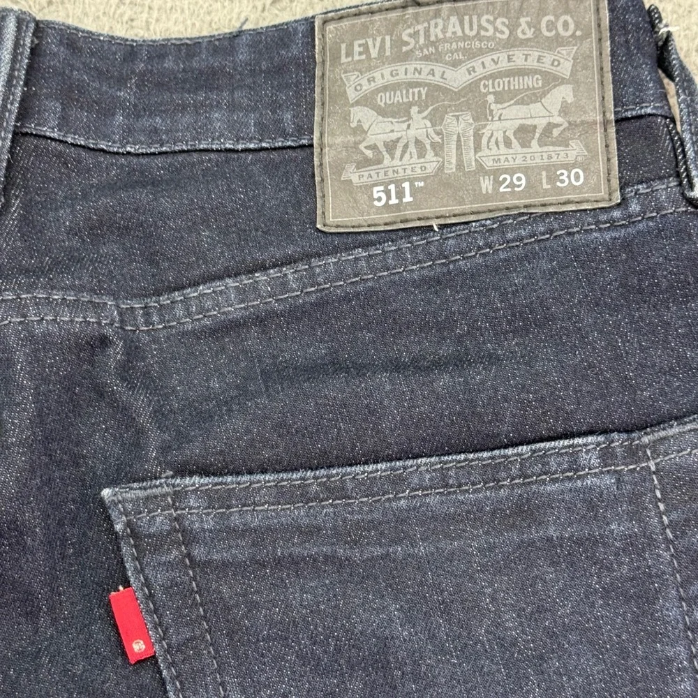 Levi's‎ 511 Slim Fit Jeans Mens 29x30 Dark Indigo Blue Stretch Denim